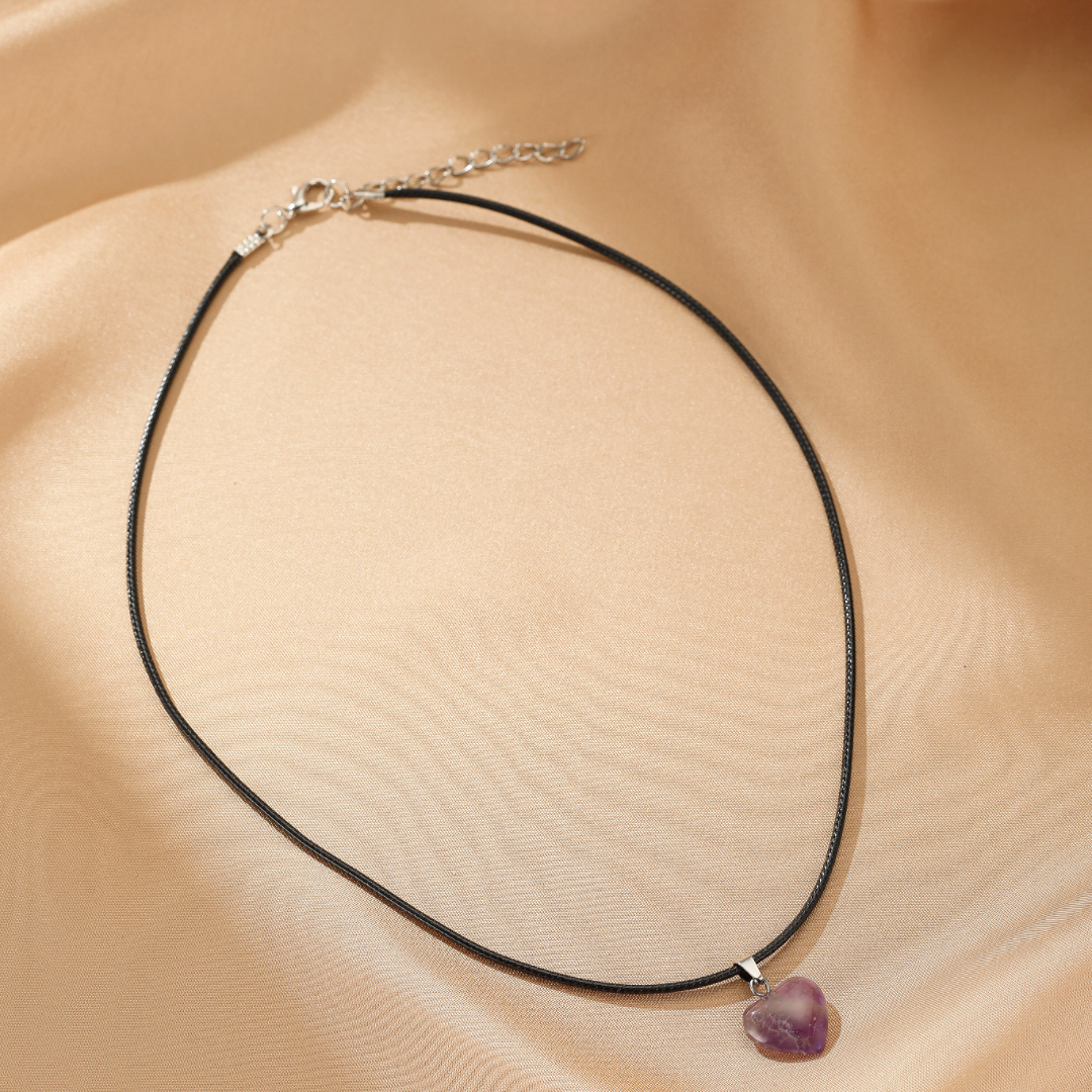 Collier Améthyste – Cœur Intuitif