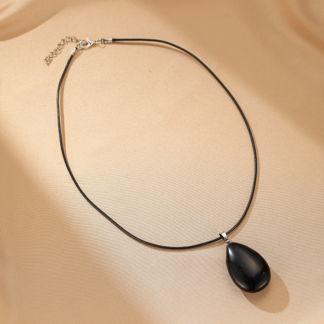 Collier Obsidienne Noire – Ancrage Profond