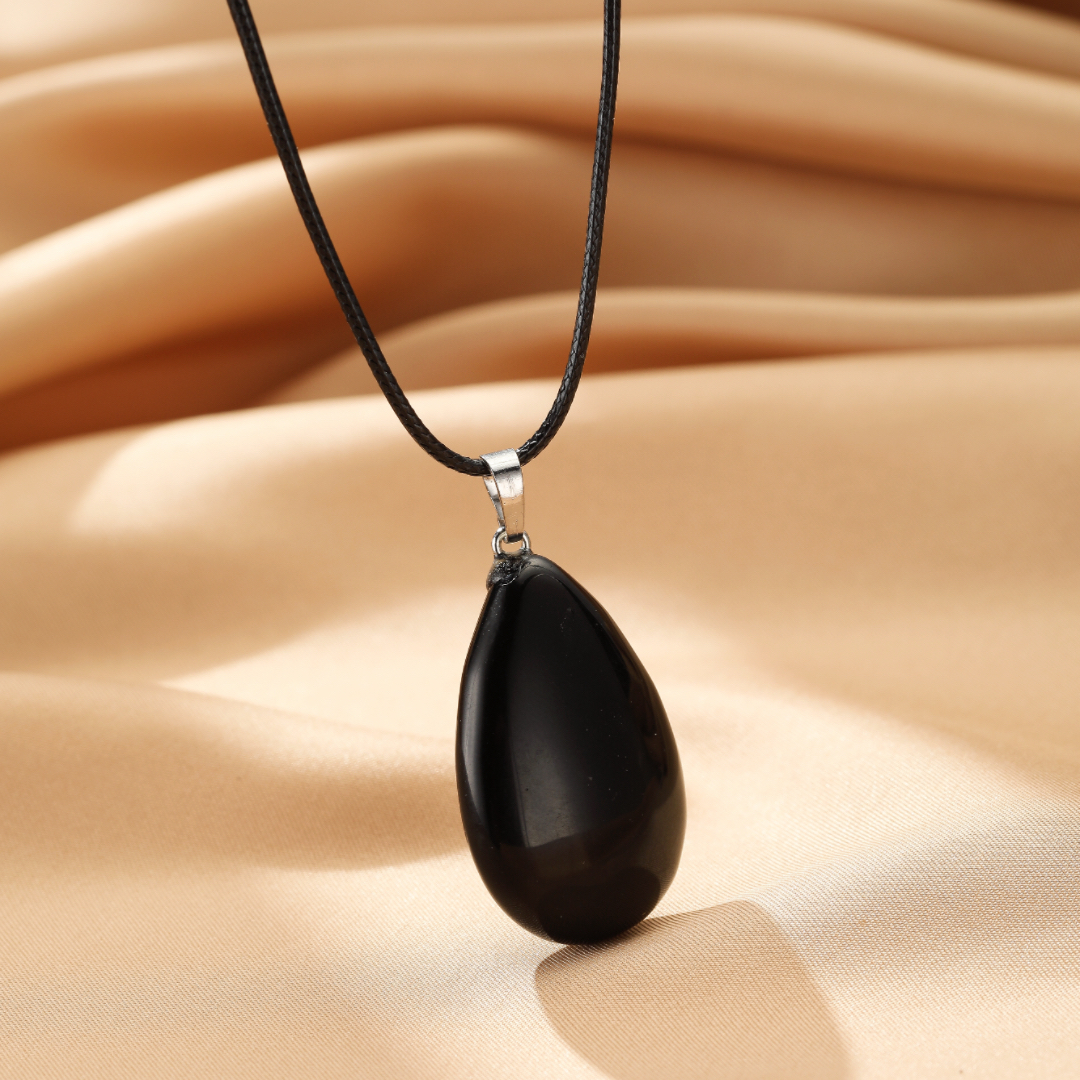 Collier Obsidienne Noire – Ancrage Profond