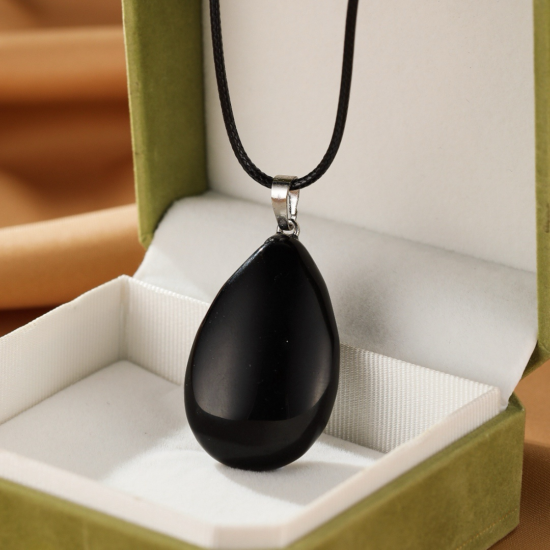 Collier Obsidienne Noire – Ancrage Profond