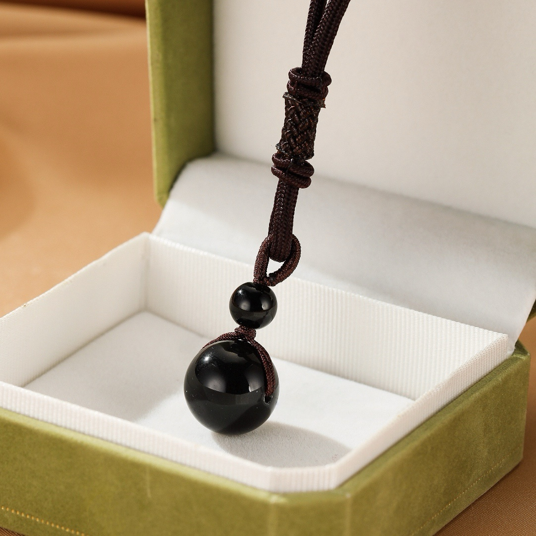 Collier Obsidienne – Sphère Protectrice