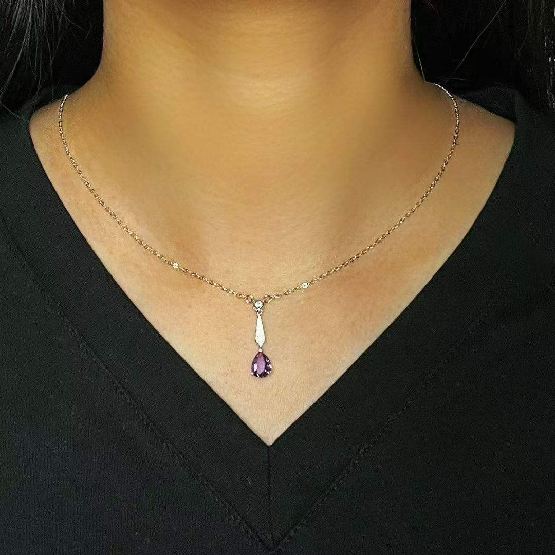 Collier Améthyste – Élégance Moderne, Argent