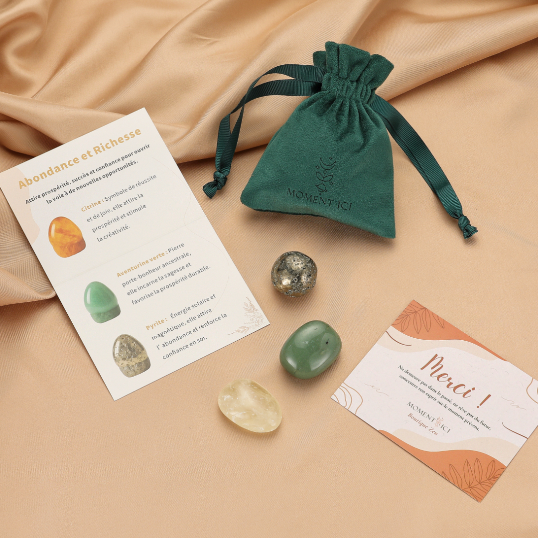 Pochon de pierres roulées – Abondance et Richesse