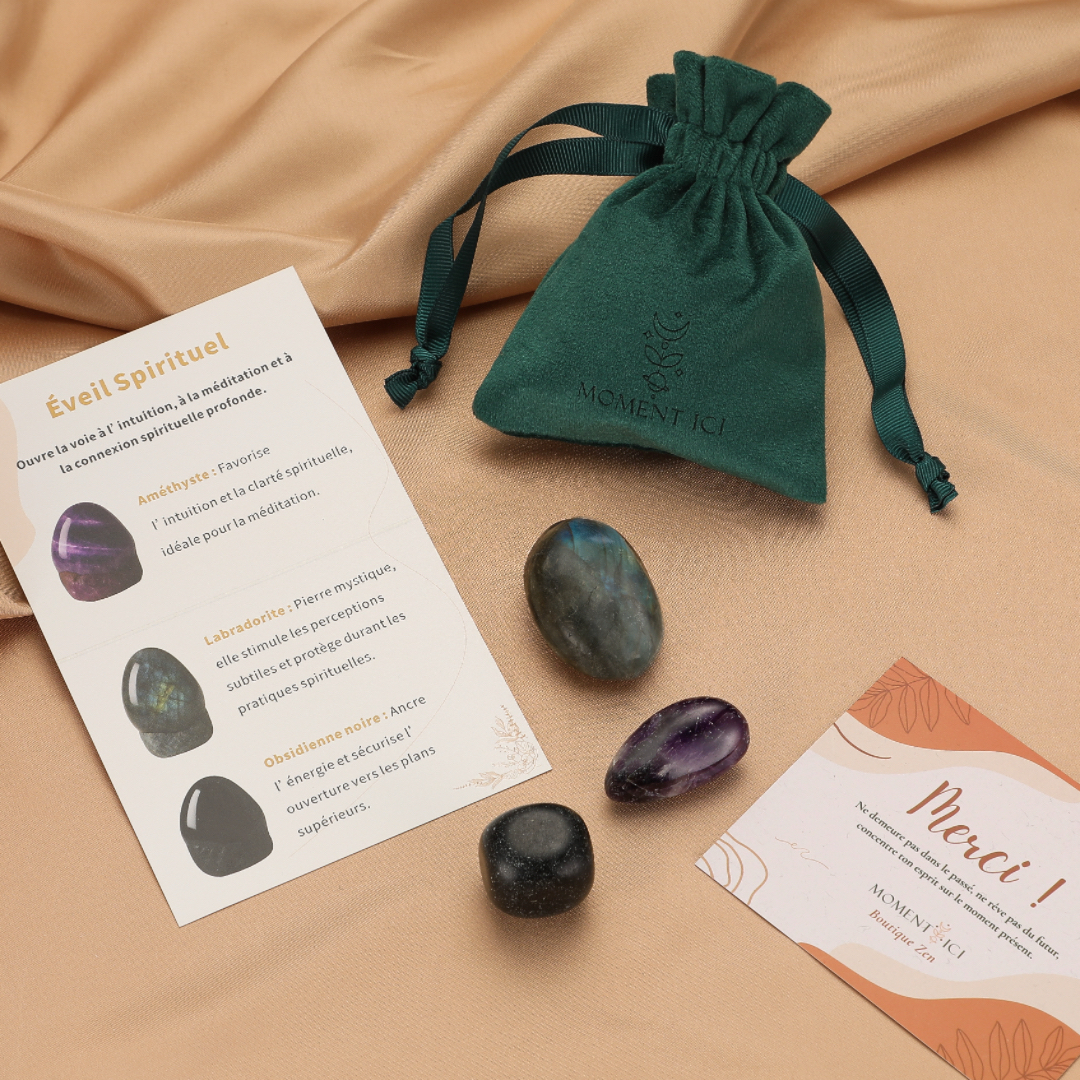 Pochon de pierres roulées – Éveil Spirituel