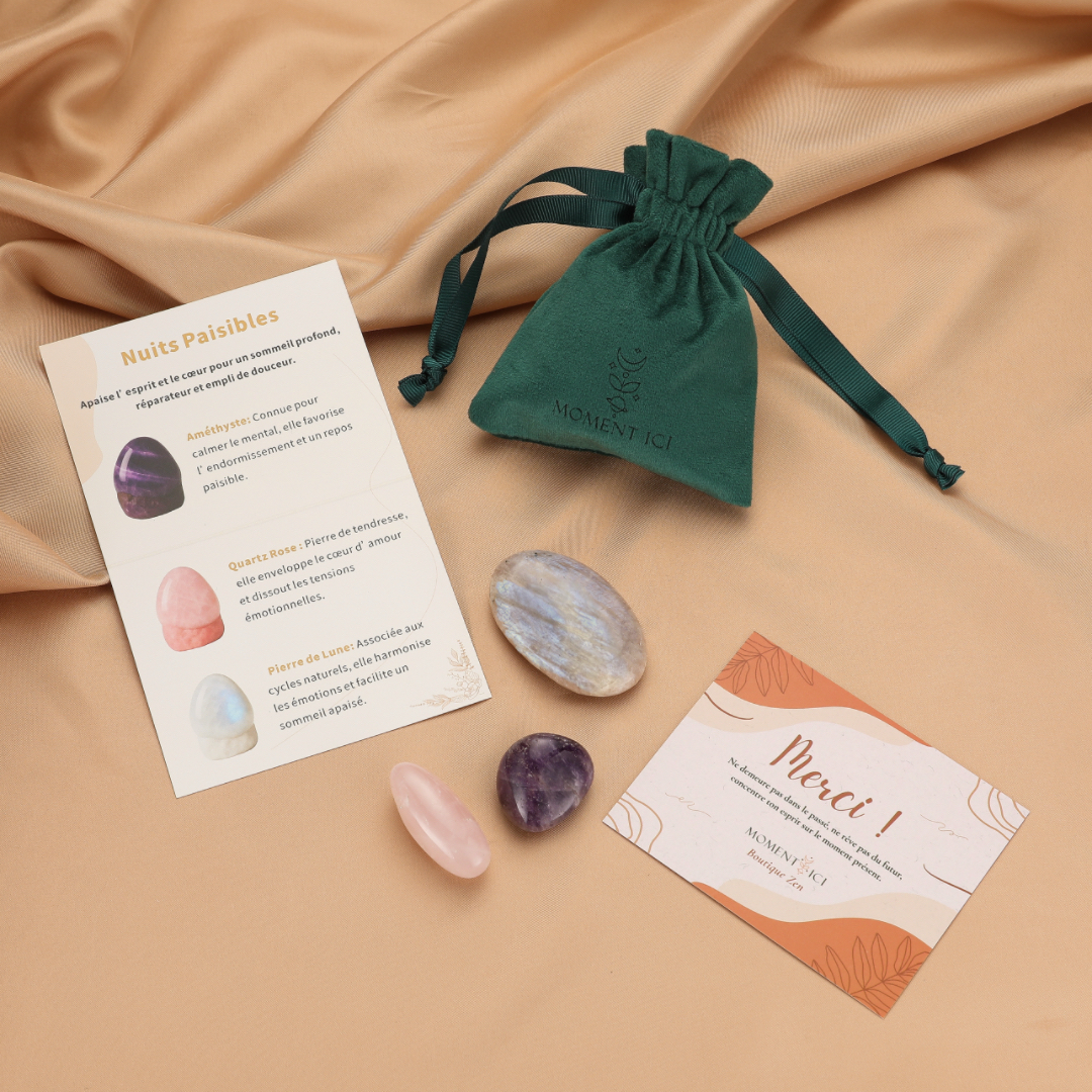 Pochon de pierres roulées – Nuits Paisibles