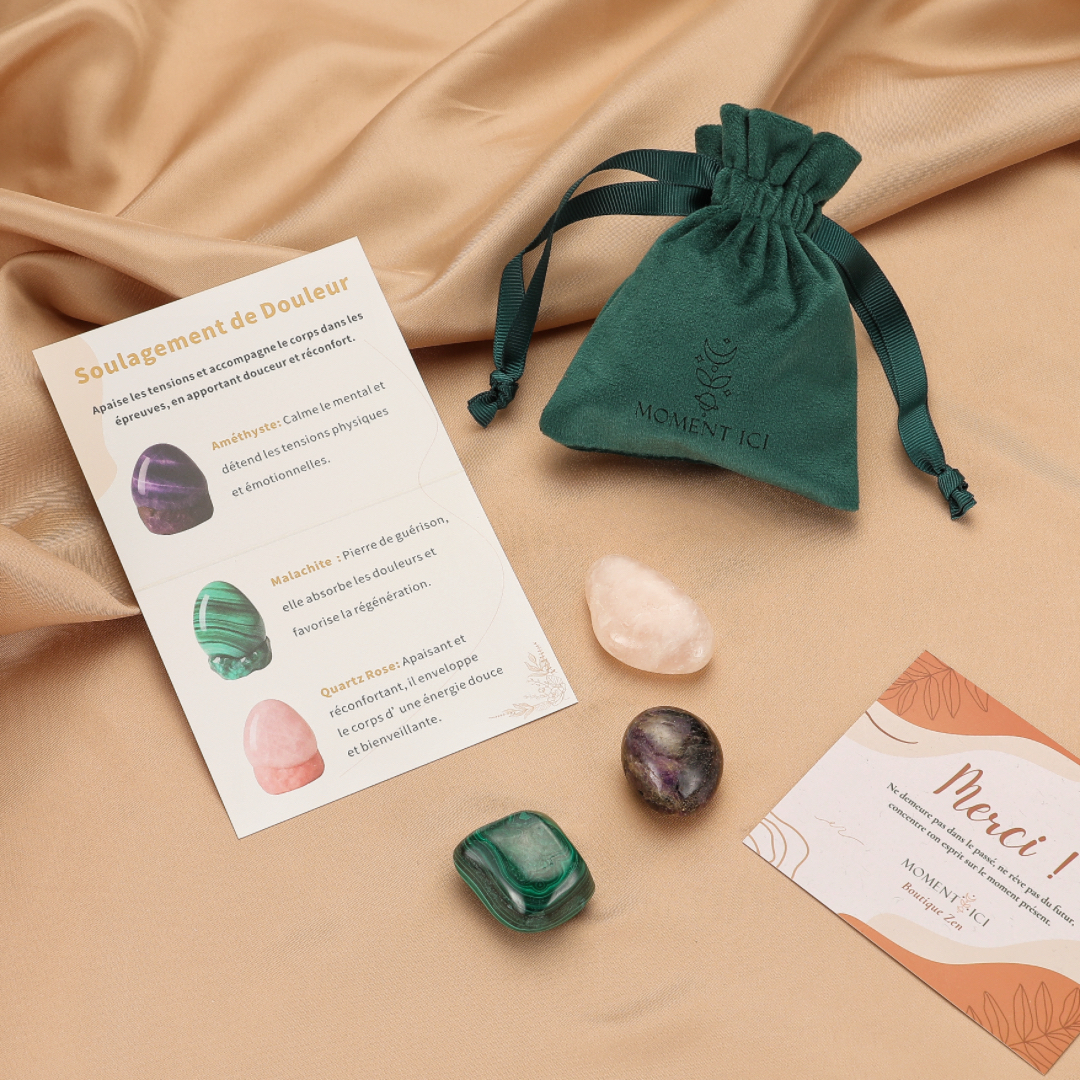 Pochon de pierres roulées – Soulagement de Douleur