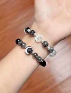 Bracelet Obsidienne et Cristal de Roche Couple – Nuit et Lumière photo review