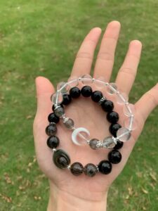 Bracelet Obsidienne et Cristal de Roche Couple – Nuit et Lumière photo review