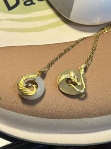 Collier Jade Couple – Union Sacrée, Argent Plaqué Or photo review