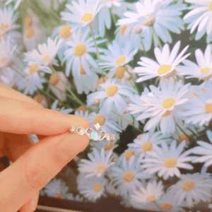 Bague Pierre de Lune Couple – Rayons d’Amour, Argent photo review