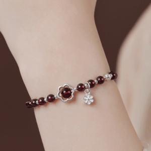 Bracelet Grenat – Fleur d’Harmonie, Argent photo review