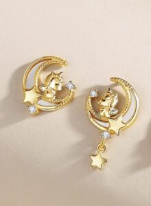 Boucles d’oreilles Cheval – Rêve Étoilé, Argent Plaqué Or photo review