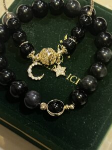 Bracelet Couple Lune et Etoile en Obsidienne – Union Cosmique photo review