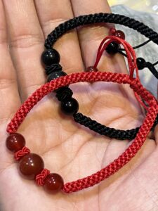 Bracelet Couple Fil Tibétain Agate et Obsidienne, Harmonie photo review