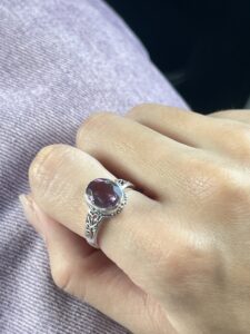 Bague Améthyste ou Citrine – Floral Mystique, Argent photo review