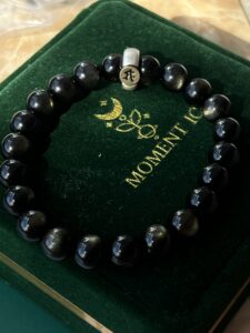 Bracelet Obsidienne Cheval/Coq – Force Intérieure, Argent photo review