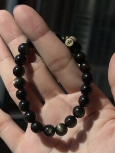 Bracelet Obsidienne Cheval/Coq – Force Intérieure, Argent photo review