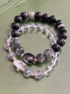 Bracelet Obsidienne et Cristal de Roche Couple – Nuit et Lumière photo review