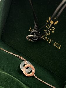 Bracelet Obsidienne et Calcédoine Couple – Temps Liés, Argent photo review