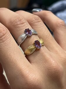 Bague Grenat/Améthyste – Courbe d'Éclat, Argent Plaqué Or photo review