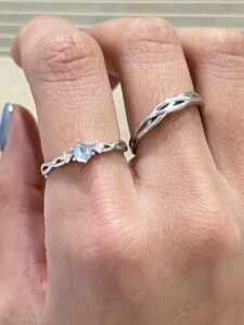 Bague Pierre de Lune Couple – Lien Éternel, Argent photo review