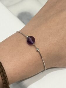 Bracelet Améthyste – Goutte de Douceur, Argent photo review