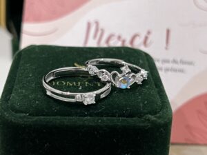 Bague Pierre de Lune Couple – Rayons d’Amour, Argent photo review