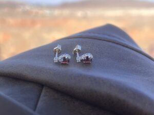 Boucles d’oreilles Grenat – Goutte de Feu, Argent Plaqué Or photo review