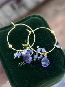 Boucles d’oreilles Améthyste et Tanzanite – Aurore Bohème, Argent Plaqué Or photo review
