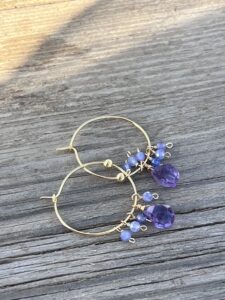 Boucles d’oreilles Améthyste et Tanzanite – Aurore Bohème, Argent Plaqué Or photo review