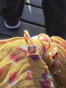 Boucles d’oreilles Grenat – Carré Royal, Argent Plaqué Or photo review