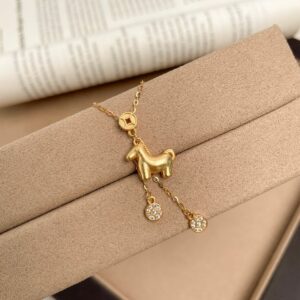 Collier Cheval – Talisman Doré, Argent Plaqué Or photo review