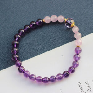 Bracelet Améthyste – Harmonie Éclatante, Argent Plaqué Or photo review