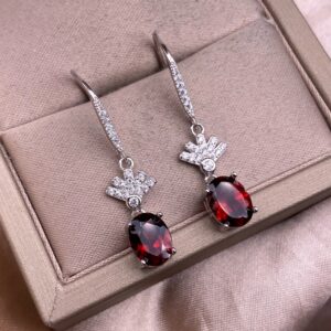 Boucles d’oreilles Grenat – Rayonnement Royal, Argent photo review