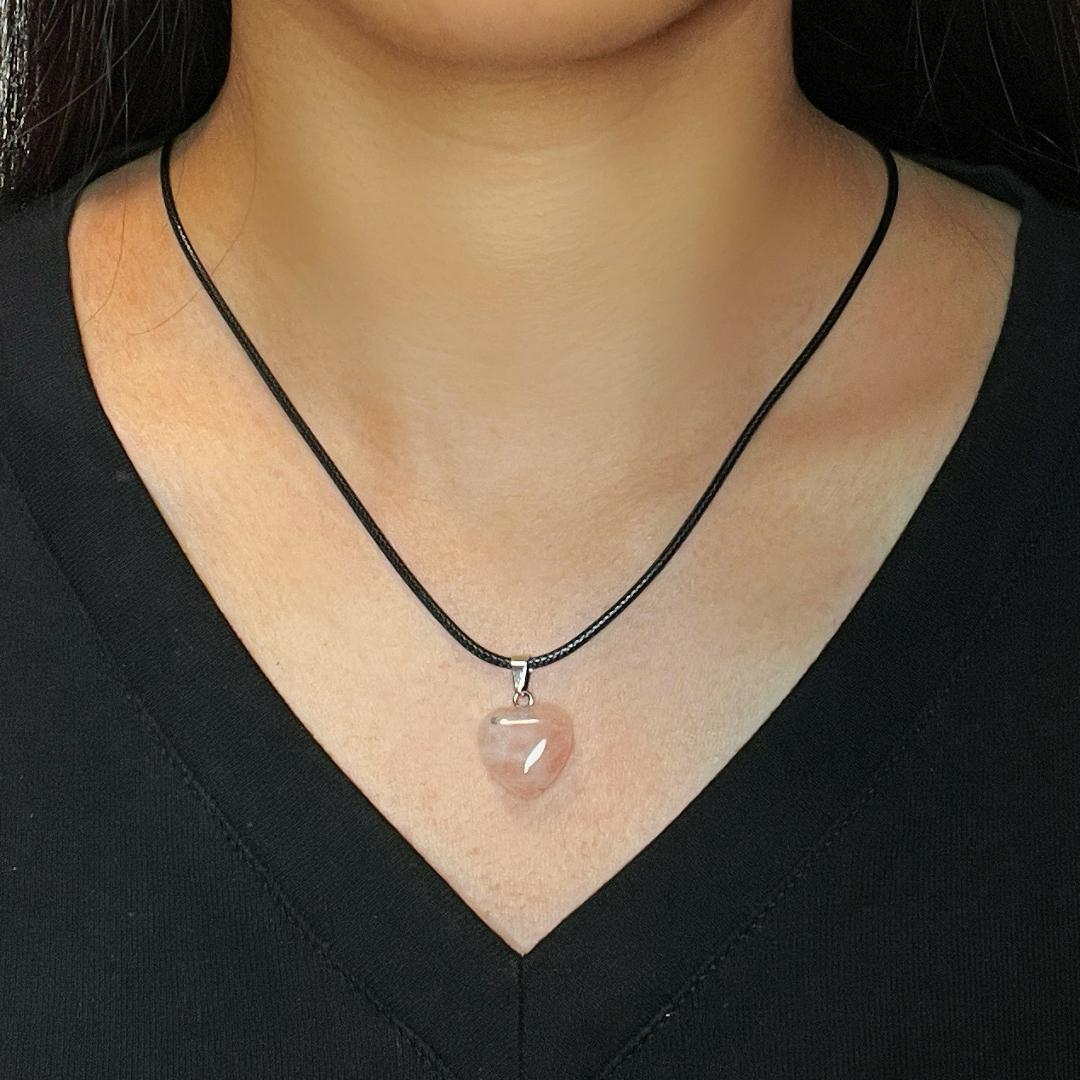 Collier Quartz Rose – Cœur d’Amour
