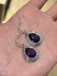 Boucles d’oreilles Améthyste – Gouttes d’Héritage, Argent photo review