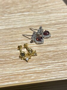 Boucles d’Oreille Agate Mousse – Chaîne Élémentaire, Argent Plaqué Or photo review