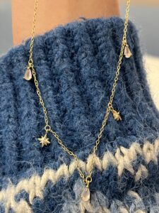 Collier Quartz Rose – Douceur Stellaire, Argent Plaqué Or photo review