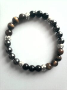 Bracelet Homme Hématite, Œil de Tigre et Obsidienne – Équilibre du Guerrier photo review