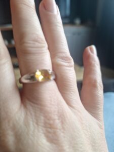 Click to view full screen Bague Citrine – Flamme Solaire, Argent photo review