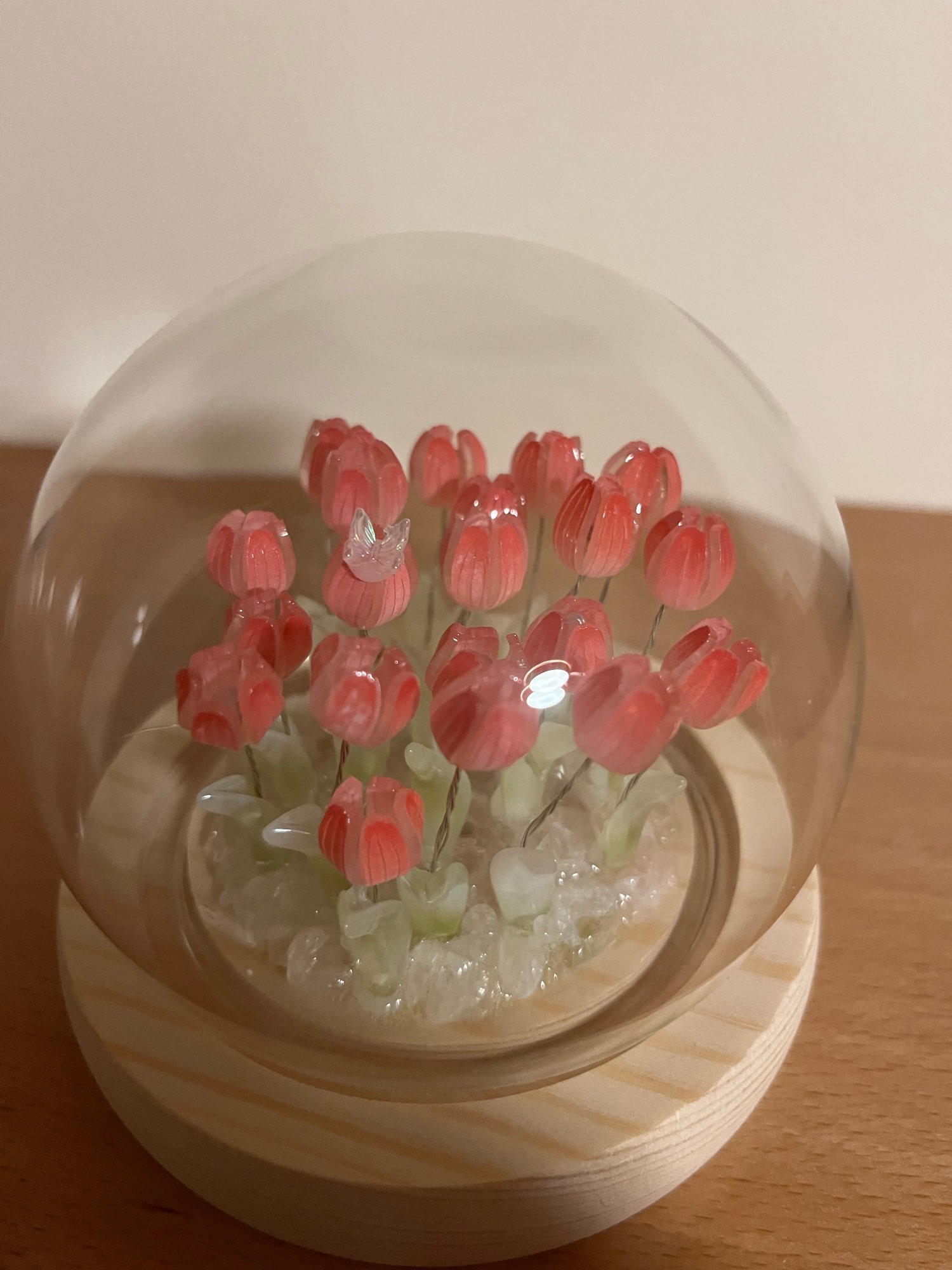 Lumière Fleur Artificielle “Douceur de Tulipe” sous Cloche, DIY photo review