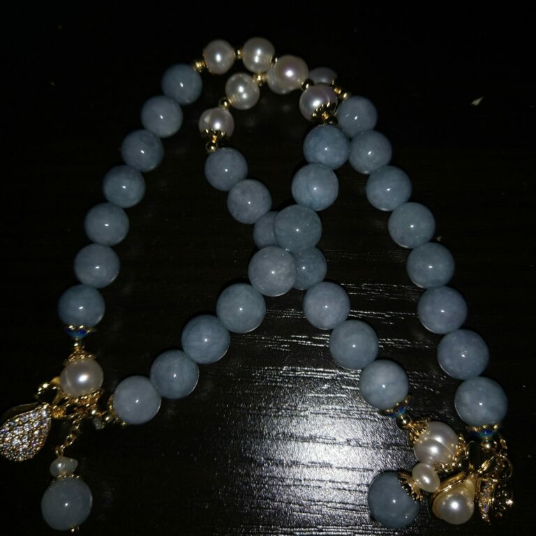 Bracelet Aigue-Marine et Perle – Poche d'Argent