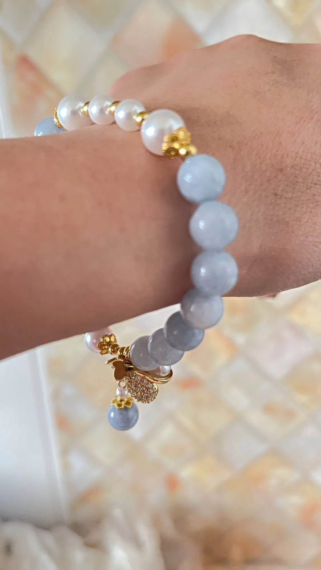 Bracelet Aigue-Marine et Perle – Poche d'Argent