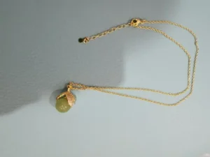 Collier Jade ou Perle – Récolte, Argent Plaqué Or