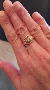 Click to view full screen Bague Labradorite – Vitalité, Argent Plaqué Or photo review