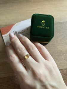 Click to view full screen Bague Citrine – Pépite de joie, Argent Plaqué Or photo review