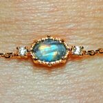 Bracelet Pierre de Lune – Luna, Argent Plaqué Or