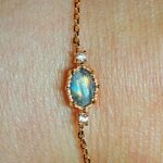 Bracelet Pierre de Lune – Luna, Argent Plaqué Or photo review