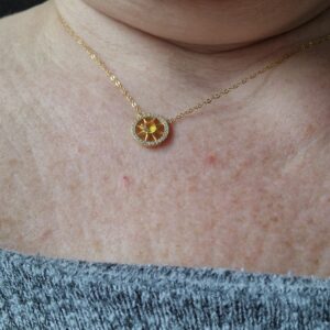 Collier Citrine – Cristal Doré, Argent Plaqué Or photo review