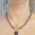 Collier Labradorite ou Améthyste – Cœur Brillant, Plaqué Or